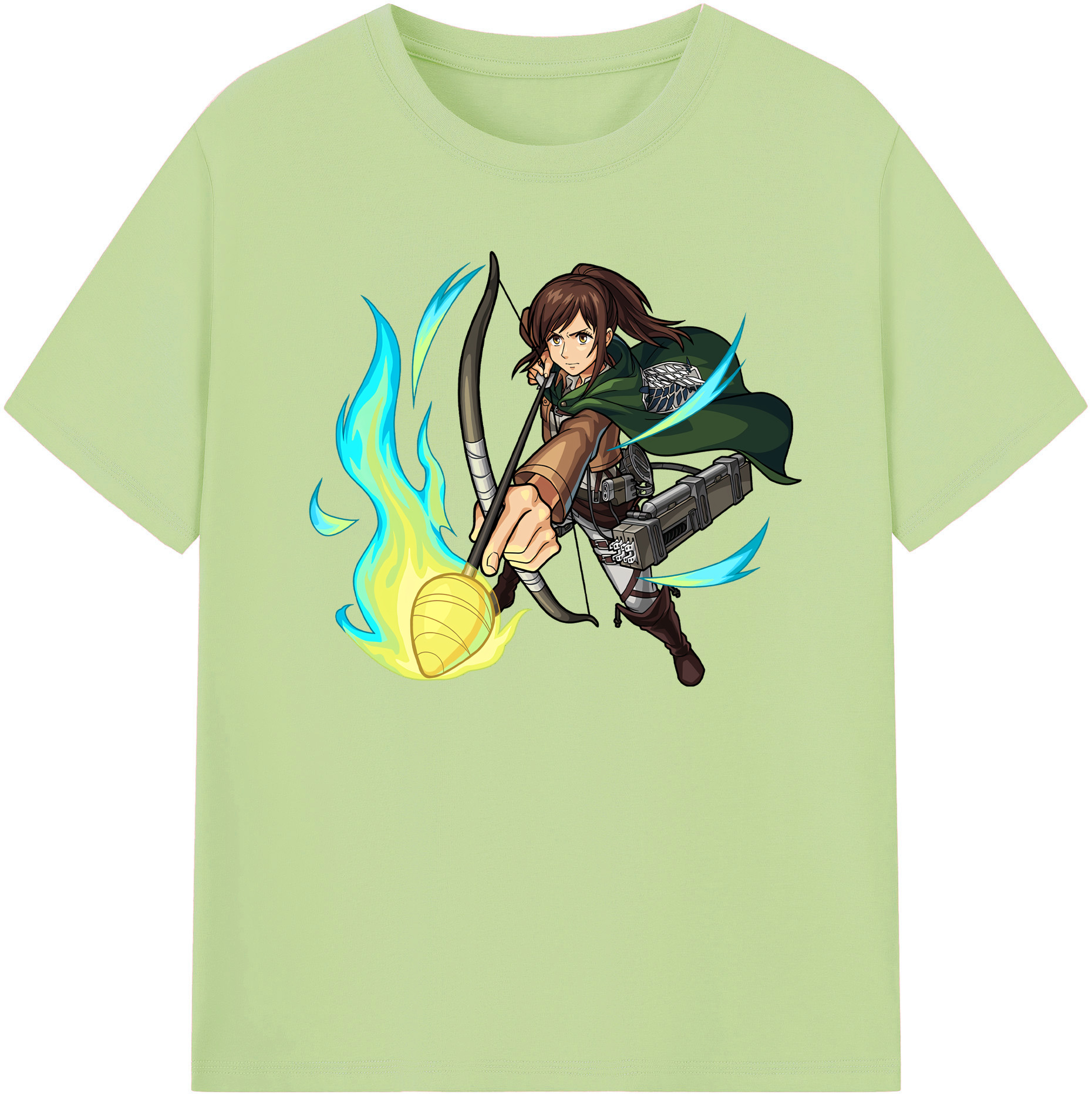 （画像用） 進撃の巨人 サシャ·ブラウス Attack on Titan Sasha Blaus 綿100％半袖Tシャツ（フロントプリント）